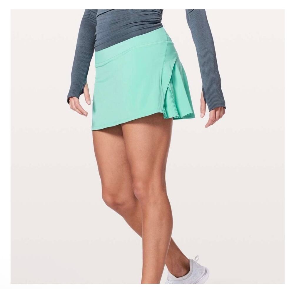 Lululemon Skirt Womens 8 Green Play Off The Pleats 13" Washed Marsh Athletic